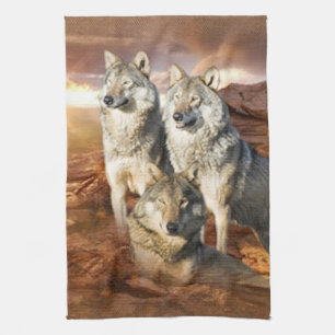 Wolves Trio American MoJo Kitchen Towels Theedoek