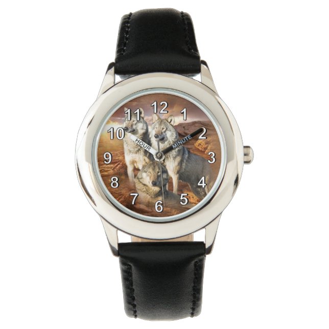 Wolves Trio Horloge (Voorkant)
