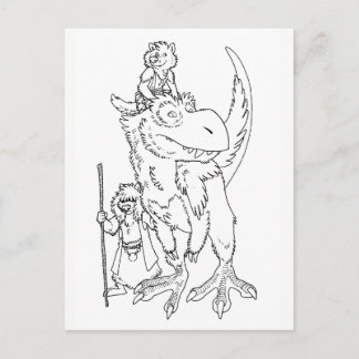 Wolves with Pet Dinosaur Briefkaart