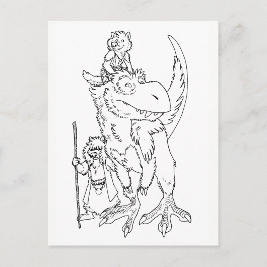 Wolves with Pet Dinosaur Briefkaart (Voorkant)