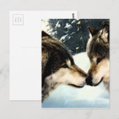 Wolves Wolf Snow Winter Snow Couple Love Briefkaart (Voorkant / Achterkant)