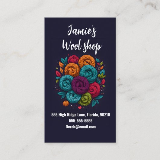 Wolwinkel naaiatelier kinder visitekaartje (Voorkant)