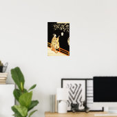  Woman Admiring Plum Blossoms at Night  Poster (Thuiskantoor)