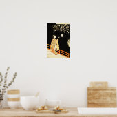  Woman Admiring Plum Blossoms at Night  Poster (Keuken)