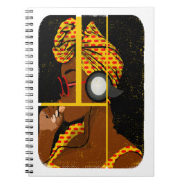 Woman Africa Luister muziek Notitieboek