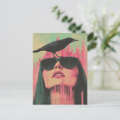 Woman and a Black Bird Briefkaart (Staand voorkant)