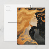 Woman and a Cat Briefkaart (Voorkant / Achterkant)