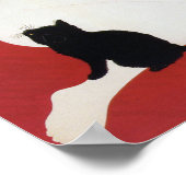 Woman and Black Kitten, Takahashi Shotei Poster (Hoek)