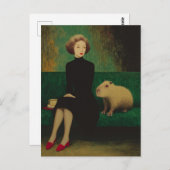 Woman and Capybara on the couch Briefkaart (Voorkant / Achterkant)