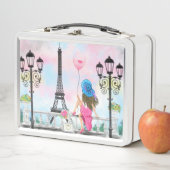  Woman and Pink Heart Ballon - I Love Paris (In situ)