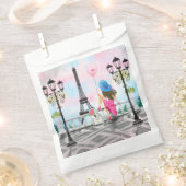  Woman and Pink Heart Ballon - I Love Paris Bedankzakje (Geknipt)