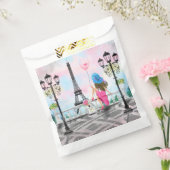  Woman and Pink Heart Ballon - I Love Paris Bedankzakje (Gezegeld)