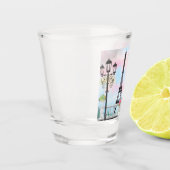  Woman and Pink Heart Ballon - I Love Paris Shot Glas (Links)