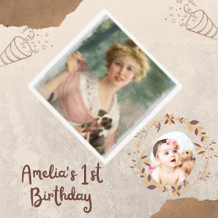 Woman Art Collage Digital Party Napkin Servet