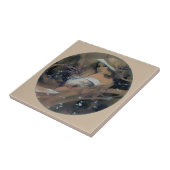 Woman Art Nouveau Mucha Winter Tegeltje (Zijkant)