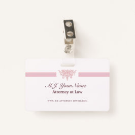 Woman Attorney luxe strepen, roze Justice logo Badge