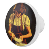 Woman Bake Keramische Knop (Rechts)