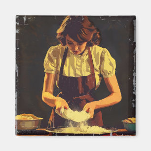 Woman Bake Magneet