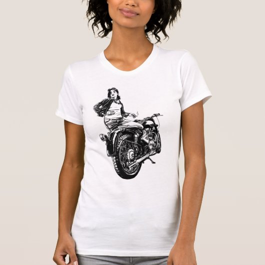 Woman biker t-shirt (Voorkant)