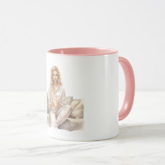 Woman Blush Movie Time Popcorn Mok (Voorkant rechts)