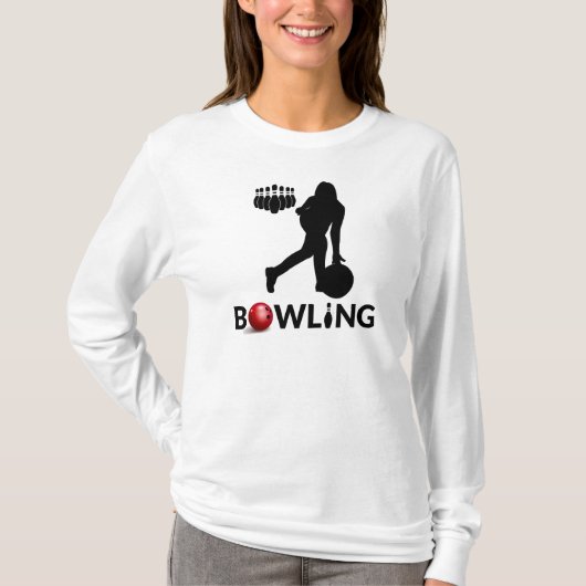 Woman Bowling T-shirt met lange mouwen (Voorkant)