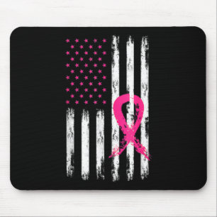 Woman Breast Cancer Awareness  American Fla Muismat