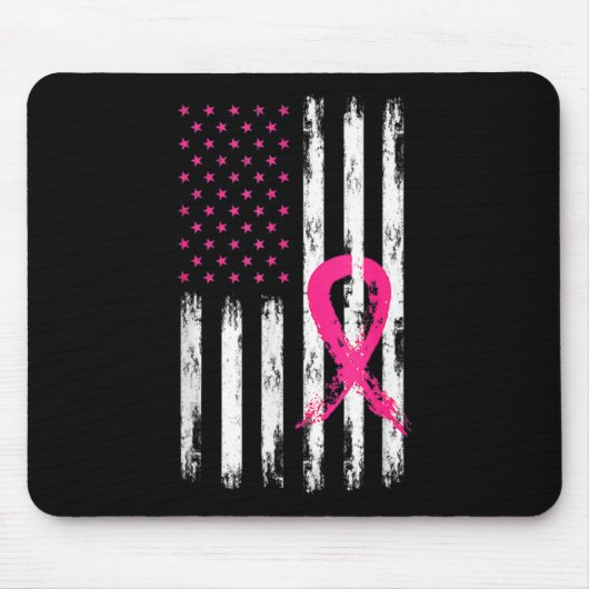 Woman Breast Cancer Awareness  American Fla Muismat (Voorkant)