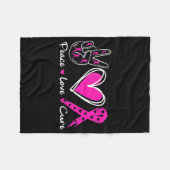 Woman Breast Cancer Awareness Costume Pink Peace L Fleece Deken (Voorkant (Horizontaal))
