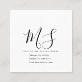 Woman Brown Hair Faux Gold Glitter Salon Beauty Vierkante Visitekaartje (Achterkant)