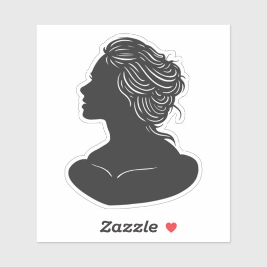 Woman Bust Silhouette Sticker (Vel)