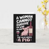 Woman Cannot Survive Wine Alone She Needs G  Kaart (Gele Bloem)
