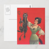 Woman Catching Krampus Briefkaart (Voorkant / Achterkant)