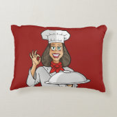 Woman Chef Accent Kussen (Achterkant)
