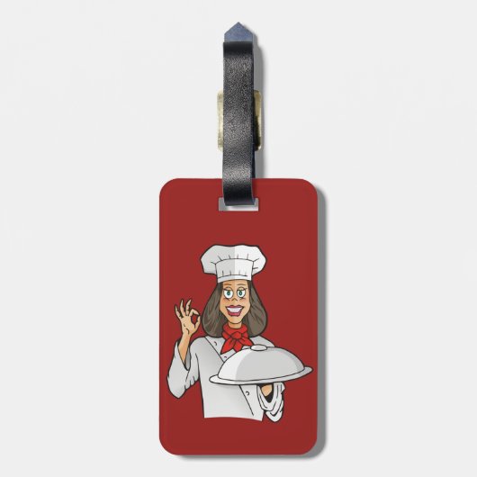 Woman Chef Bagagelabel (Achterkant verticaal)