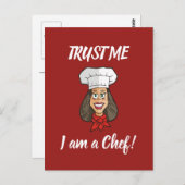 Woman Chef Briefkaart (Voorkant / Achterkant)