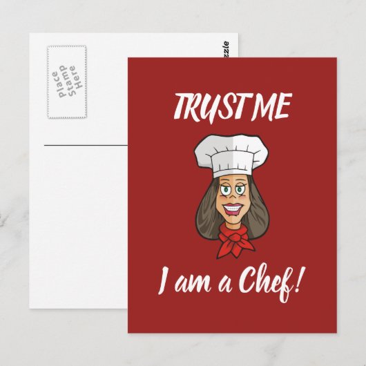 Woman Chef Briefkaart (Voorkant / Achterkant)