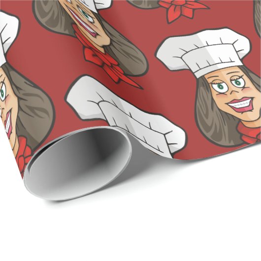 Woman Chef Cadeaupapier (Rol Hoek)