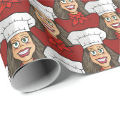 Woman Chef Cadeaupapier (Rol Hoek)
