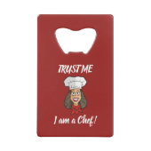 Woman Chef Creditkaart Flessenopener (Voorkant)
