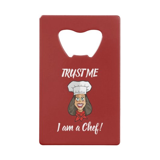 Woman Chef Creditkaart Flessenopener (Voorkant)