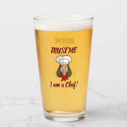 Woman Chef Glas (Voorkant gevuld)