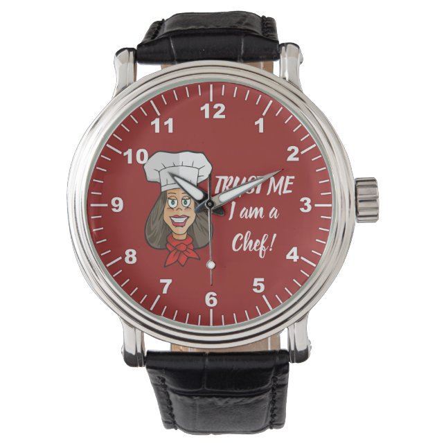 Woman Chef Horloge (Voorkant)
