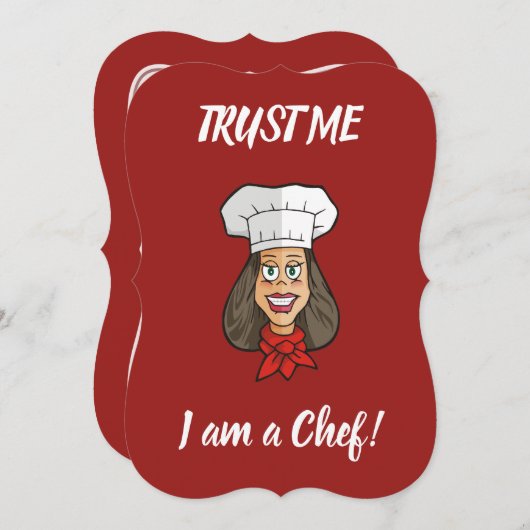 Woman Chef Kaart (Voorkant / Achterkant)