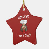 Woman Chef Keramisch Ornament (Links)