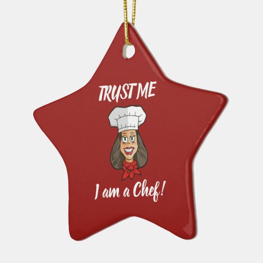 Woman Chef Keramisch Ornament (Links)