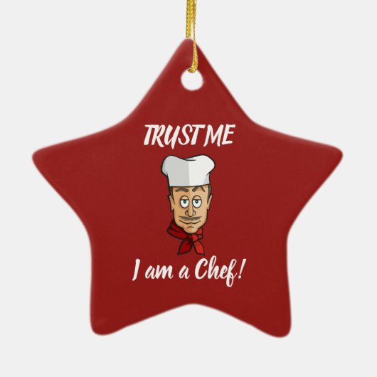 Woman Chef Keramisch Ornament (Achterkant)