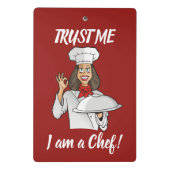 Woman Chef Mini Klembord (Achterkant)