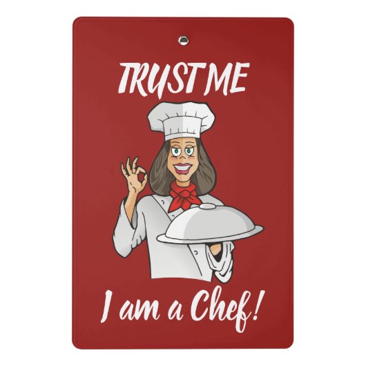Woman Chef Mini Klembord (Achterkant)