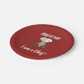 Woman Chef Papieren Bordje (Gekanteld)