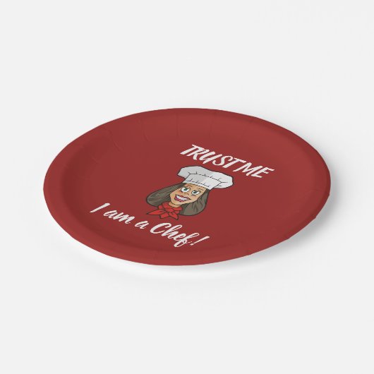 Woman Chef Papieren Bordje (Gekanteld)